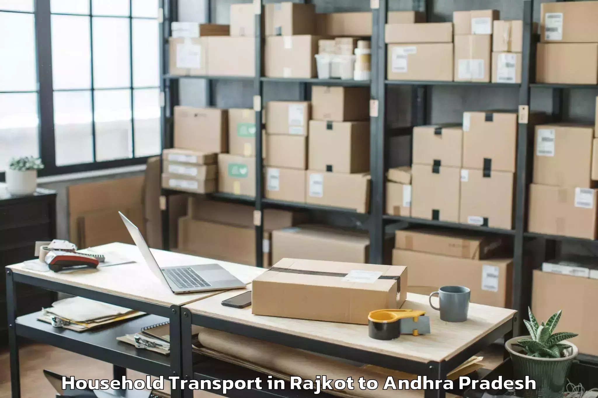 Reliable Rajkot to Bhimavaram Household Transport